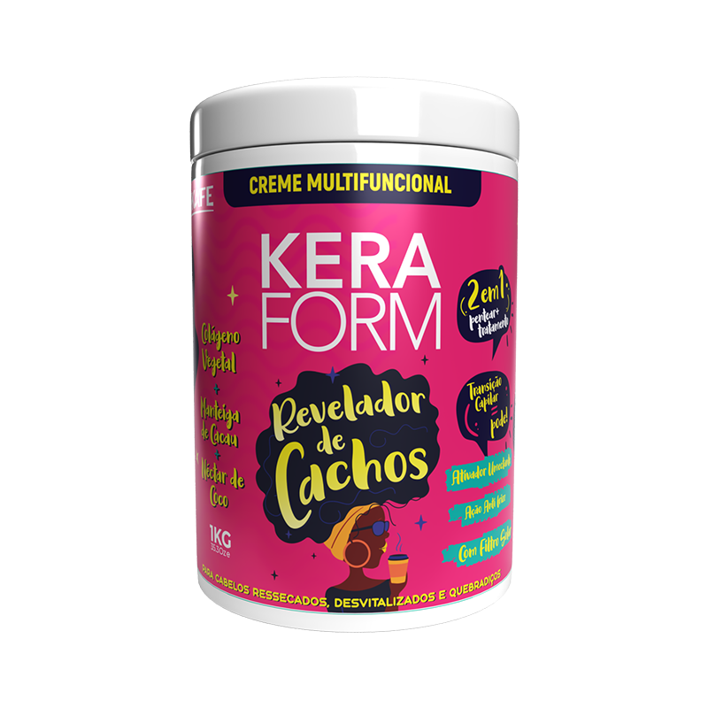 CX C/ 6 UNIT - Creme Multifuncional Keraform Revelador de Cachos 1Kg