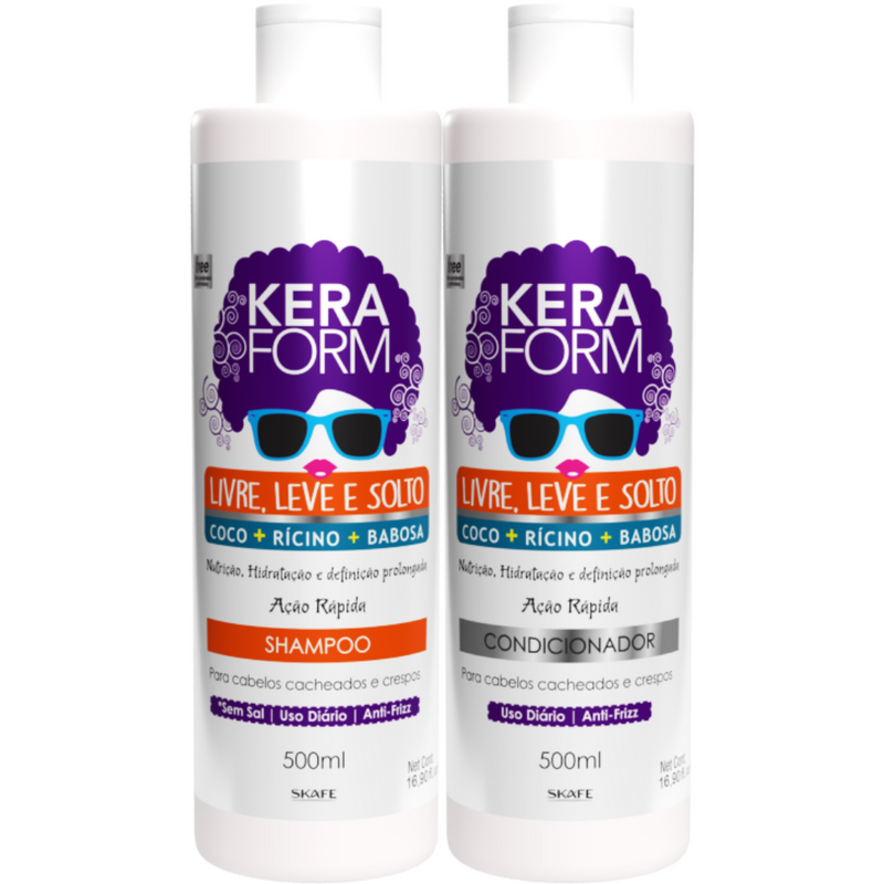 Kit Livre, Leve e Solto - Shampoo + Condicionador Keraform Livre, Leve e Solto 500ml